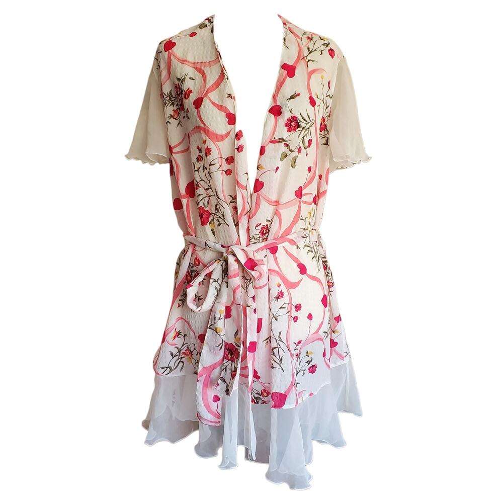 1980's Gold Label Victoria's Secret Sweetheart Robe & Slip Set Vintage - Medium - Picture 4 of 10